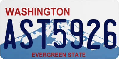 WA license plate AST5926