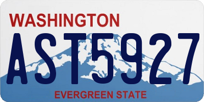 WA license plate AST5927