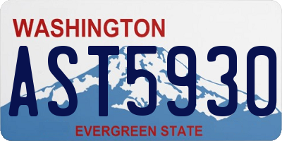 WA license plate AST5930