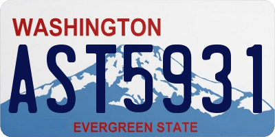 WA license plate AST5931