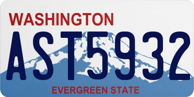 WA license plate AST5932
