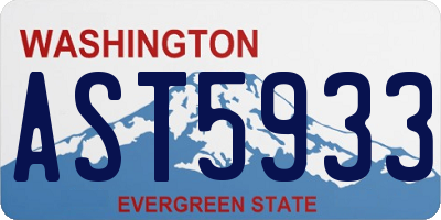 WA license plate AST5933