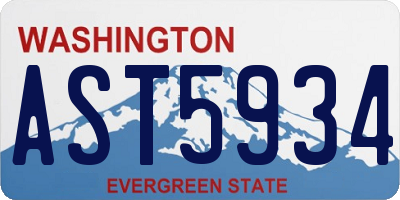 WA license plate AST5934