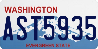 WA license plate AST5935
