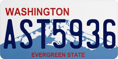 WA license plate AST5936