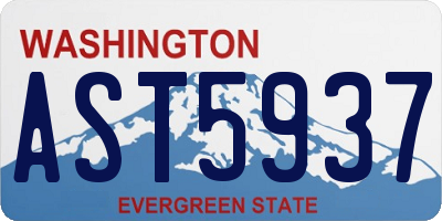 WA license plate AST5937
