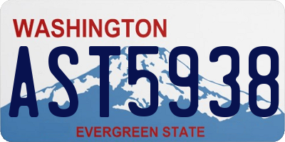 WA license plate AST5938