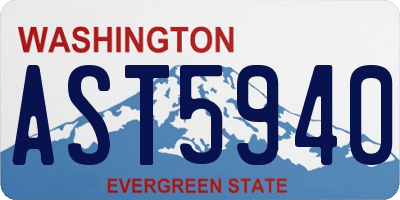 WA license plate AST5940