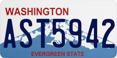 WA license plate AST5942