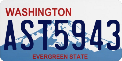 WA license plate AST5943