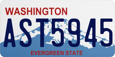 WA license plate AST5945