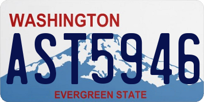 WA license plate AST5946