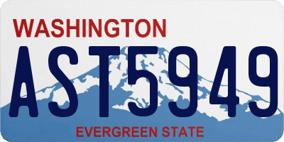 WA license plate AST5949