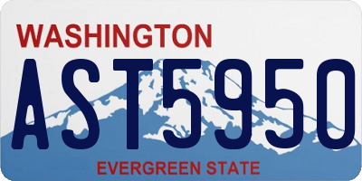 WA license plate AST5950