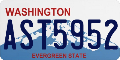 WA license plate AST5952