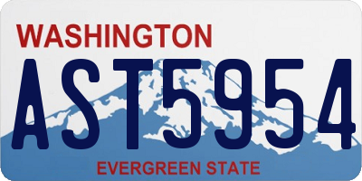 WA license plate AST5954