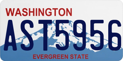 WA license plate AST5956