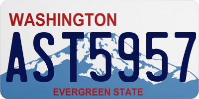 WA license plate AST5957