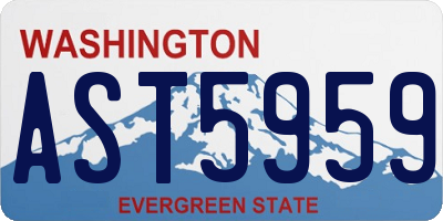 WA license plate AST5959