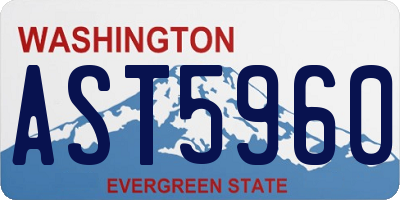 WA license plate AST5960