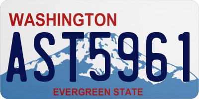 WA license plate AST5961