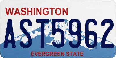 WA license plate AST5962