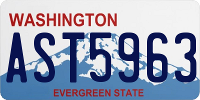 WA license plate AST5963