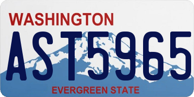 WA license plate AST5965