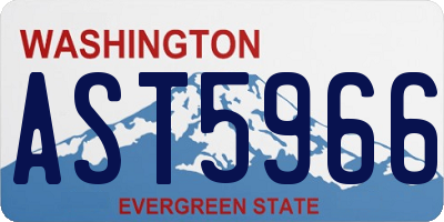 WA license plate AST5966