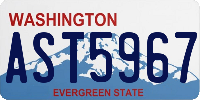 WA license plate AST5967
