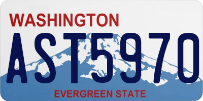 WA license plate AST5970