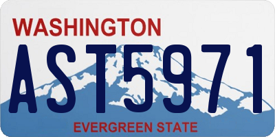 WA license plate AST5971