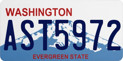 WA license plate AST5972