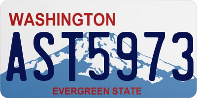 WA license plate AST5973