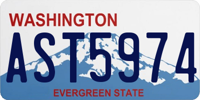 WA license plate AST5974