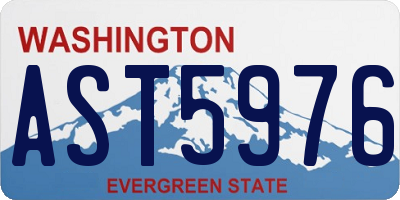 WA license plate AST5976