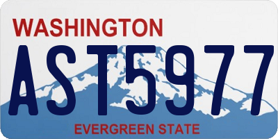 WA license plate AST5977