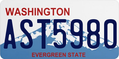 WA license plate AST5980