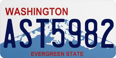 WA license plate AST5982