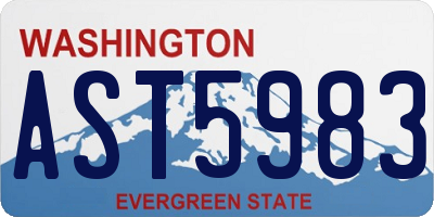 WA license plate AST5983