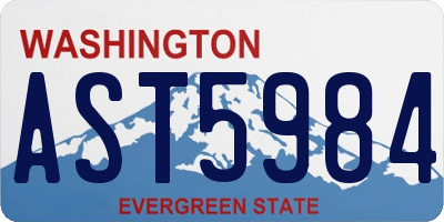 WA license plate AST5984