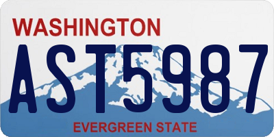 WA license plate AST5987