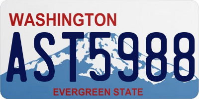 WA license plate AST5988