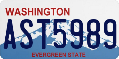 WA license plate AST5989