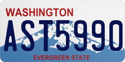 WA license plate AST5990