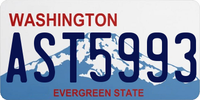 WA license plate AST5993