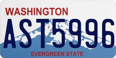 WA license plate AST5996