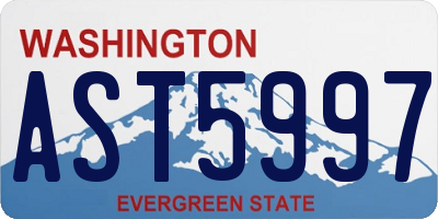 WA license plate AST5997
