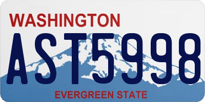 WA license plate AST5998