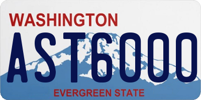 WA license plate AST6000